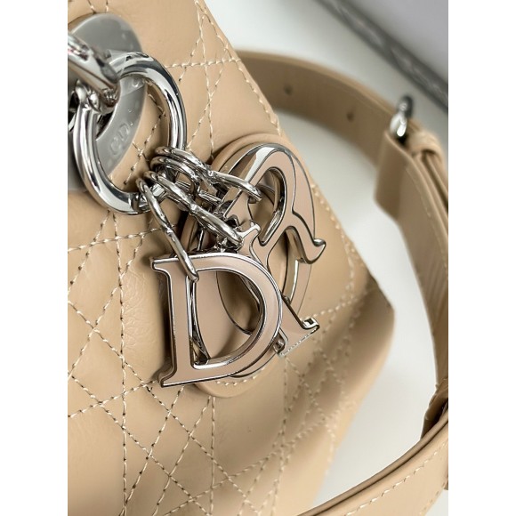 Dior Small Lady Dior My ABCDior Bag in Beige Cannage Lambskin Dior Small Lady Dior My ABCDior Bag in Beige Cannage Lambskin