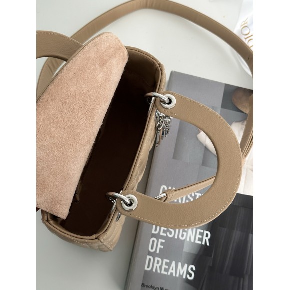Dior Small Lady Dior My ABCDior Bag in Beige Cannage Lambskin Dior Small Lady Dior My ABCDior Bag in Beige Cannage Lambskin