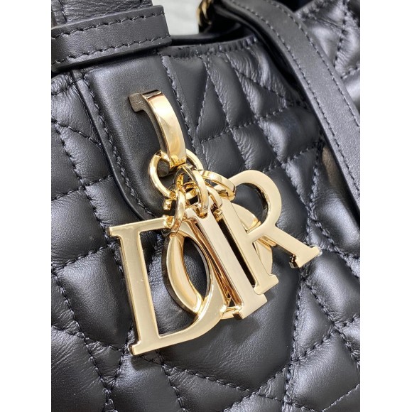 Dior Toujours Small Bag in Black Macrocannage Calfskin Dior Toujours Small Bag in Black Macrocannage Calfskin