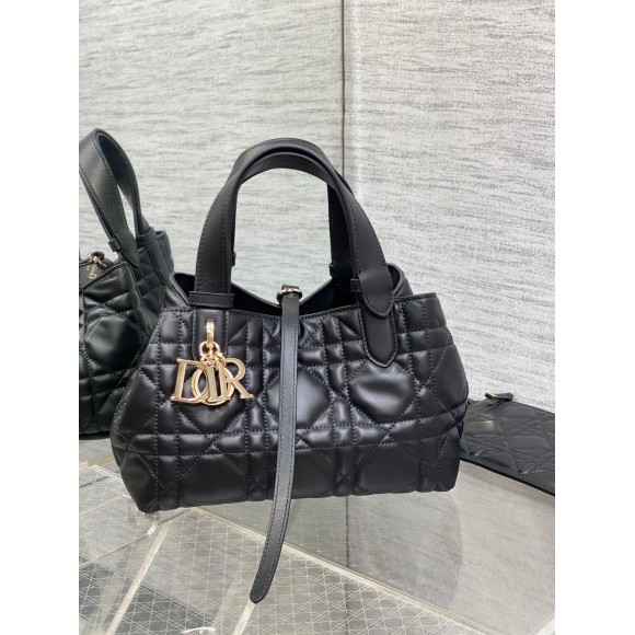 Dior Toujours Small Bag in Black Macrocannage Calfskin Dior Toujours Small Bag in Black Macrocannage Calfskin