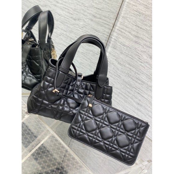 Dior Toujours Small Bag in Black Macrocannage Calfskin Dior Toujours Small Bag in Black Macrocannage Calfskin
