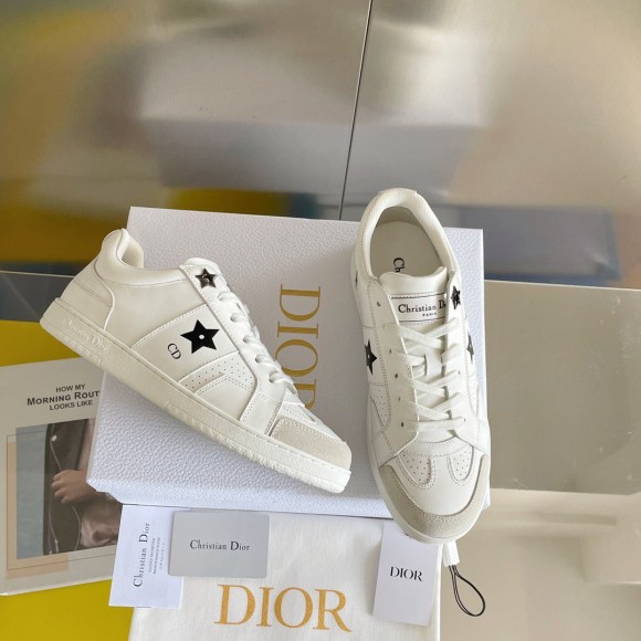 Dior Star Sneakers In White Calfskin and Suede Dior Star Sneakers In White Calfskin and Suede