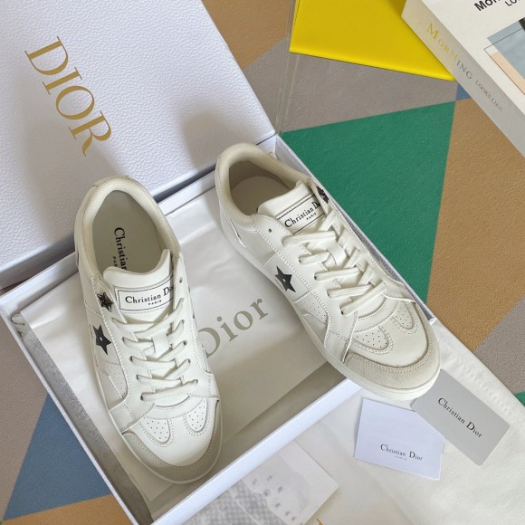 Dior Star Sneakers In White Calfskin and Suede Dior Star Sneakers In White Calfskin and Suede