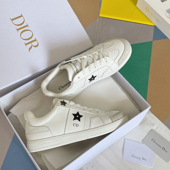 Dior Star Sneakers In White Calfskin and Suede Dior Star Sneakers In White Calfskin and Suede