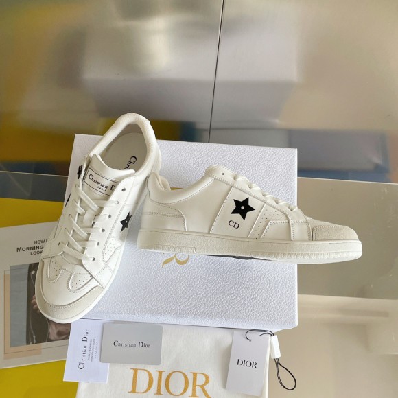 Dior Star Sneakers In White Calfskin and Suede Dior Star Sneakers In White Calfskin and Suede