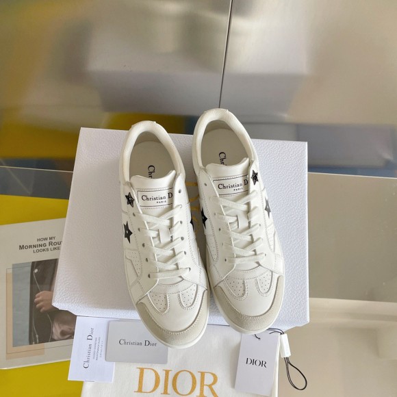 Dior Star Sneakers In White Calfskin and Suede Dior Star Sneakers In White Calfskin and Suede