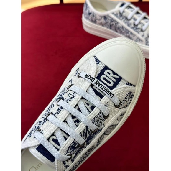 Dior Walk'n'Dior Sneakers In Blue Jardin d'Hiver Embroidered Cotton Dior Walk'n'Dior Sneakers In Blue Jardin d'Hiver Embroidered Cotton