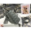 Dior Lady Dior Large Bag In Grey Ultramatte Cannage Calfskin
