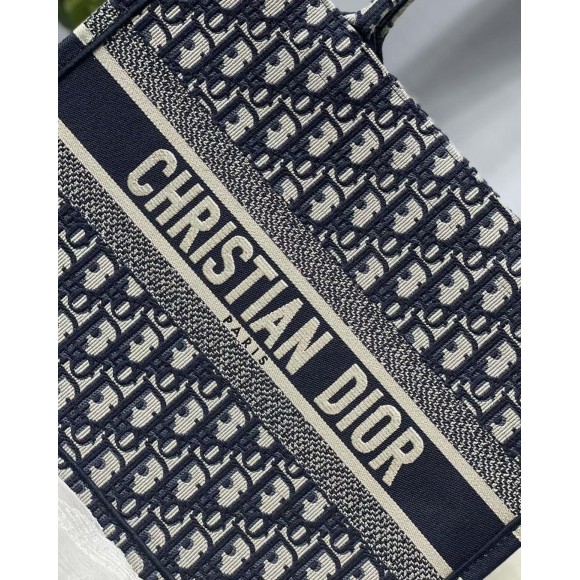 Dior Medium Book Tote Bag In Blue Dior Oblique Embroidery Dior Medium Book Tote Bag In Blue Dior Oblique Embroidery