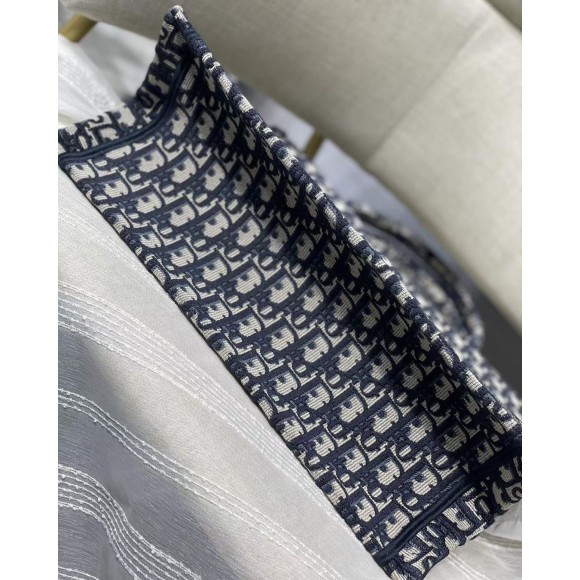 Dior Medium Book Tote Bag In Blue Dior Oblique Embroidery Dior Medium Book Tote Bag In Blue Dior Oblique Embroidery