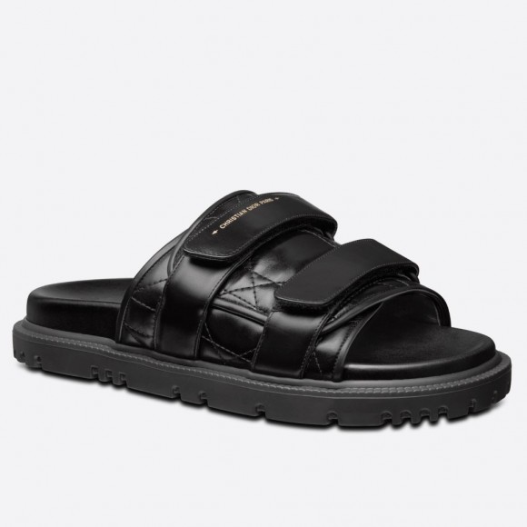 DIor Dio(r)evolution Slides Sandals In Black Cannage Calfskin DIor Dio(r)evolution Slides Sandals In Black Cannage Calfskin