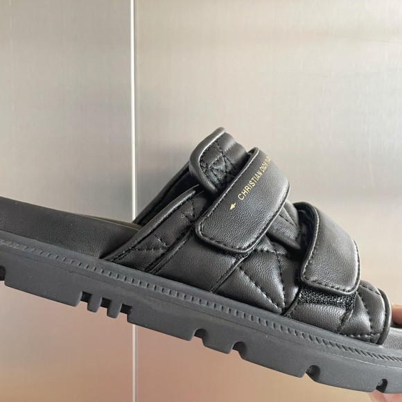 DIor Dio(r)evolution Slides Sandals In Black Cannage Calfskin DIor Dio(r)evolution Slides Sandals In Black Cannage Calfskin