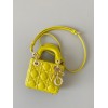 Dior Lady Dior Micro Bag In Yellow Cannage Lambskin