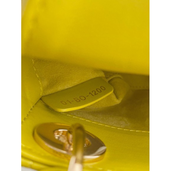 Dior Lady Dior Micro Bag In Yellow Cannage Lambskin Dior Lady Dior Micro Bag In Yellow Cannage Lambskin