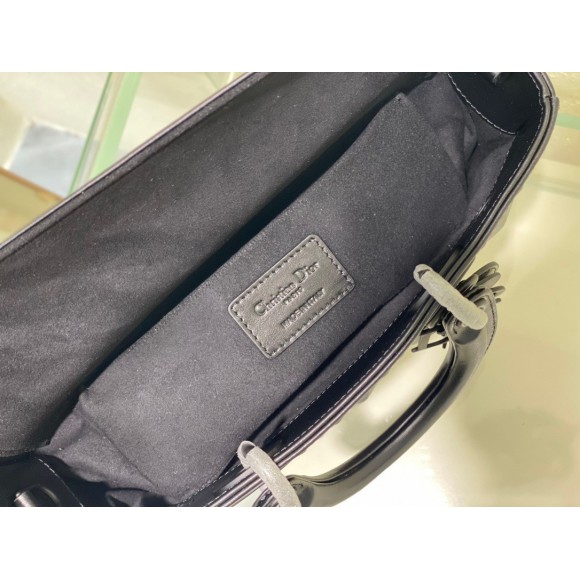 Dior Lady D-Joy Medium Bag In Black Calfskin with Diamond Motif Dior Lady D-Joy Medium Bag In Black Calfskin with Diamond Motif
