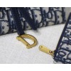 Dior Saddle Chain Wallet In Blue Oblique Jacquard