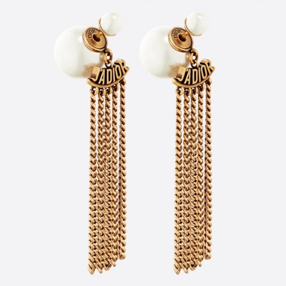 Dior Tribales Chain Earrings In Antique Gold-Finish Metal Dior Tribales Chain Earrings In Antique Gold-Finish Metal