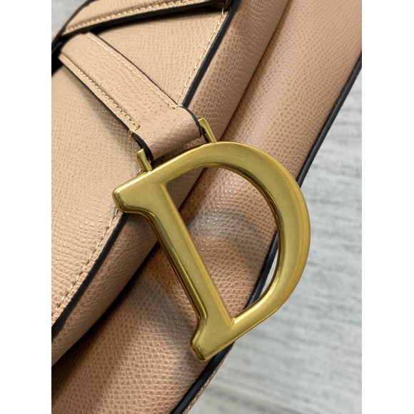 Dior Saddle Bag with Strap in Blush Grained Calfskin Dior Saddle Bag with Strap in Blush Grained Calfskin