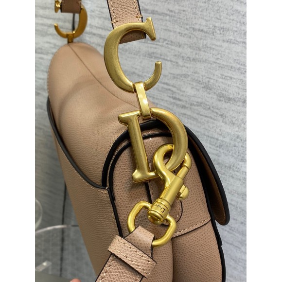 Dior Saddle Bag with Strap in Blush Grained Calfskin Dior Saddle Bag with Strap in Blush Grained Calfskin