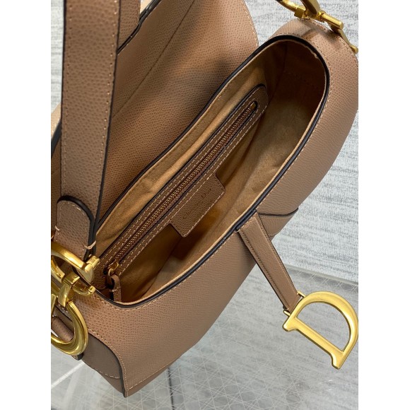 Dior Saddle Bag with Strap in Blush Grained Calfskin Dior Saddle Bag with Strap in Blush Grained Calfskin