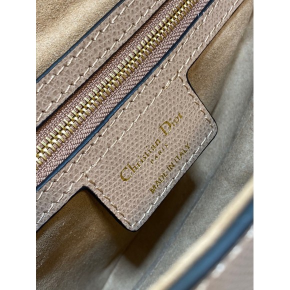 Dior Saddle Bag with Strap in Blush Grained Calfskin Dior Saddle Bag with Strap in Blush Grained Calfskin