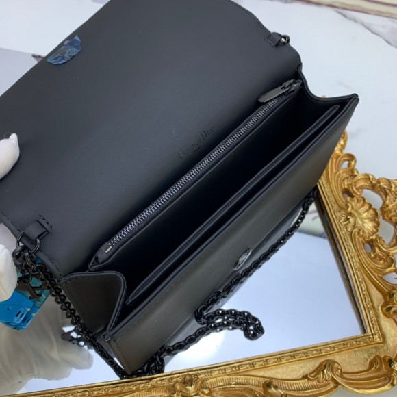 Dior Lady Dior Chain Pouch In Black Ultramatte Calfskin Dior Lady Dior Chain Pouch In Black Ultramatte Calfskin