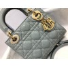 Dior Lady Dior Mini Chain Bag with Chain in Grey Patent Calfskin