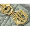 Dior Lady Dior Mini Chain Bag with Chain in Grey Patent Calfskin
