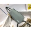 Dior Lady Dior Mini Chain Bag with Chain in Grey Patent Calfskin