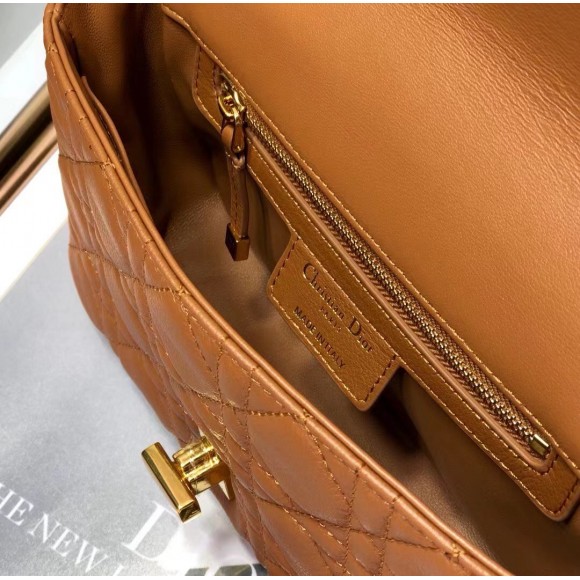 Dior Caro Small Bag In Brown Cannage Calfskin Dior Caro Small Bag In Brown Cannage Calfskin