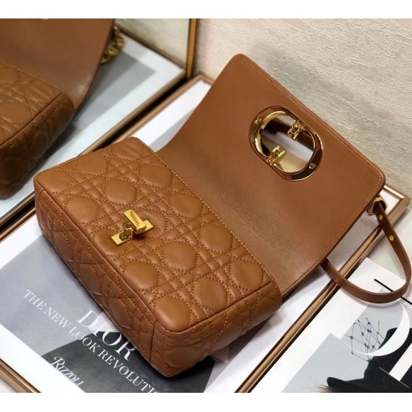 Dior Caro Small Bag In Brown Cannage Calfskin Dior Caro Small Bag In Brown Cannage Calfskin