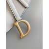 Dior Saddle Bag with Strap in White Grained Calfskin