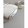 Dior Saddle Bag with Strap in White Grained Calfskin