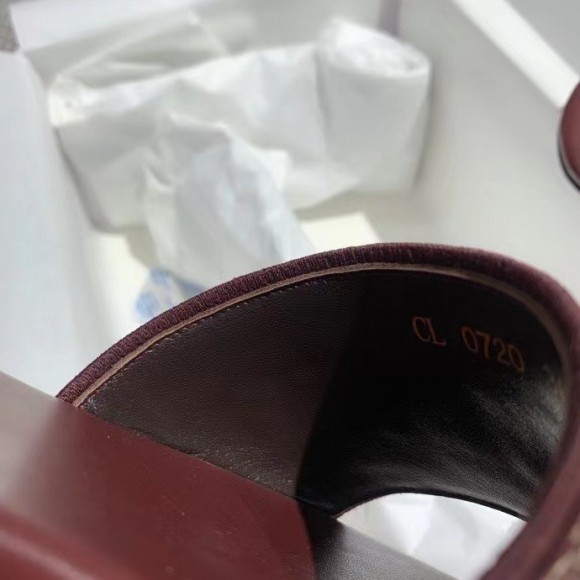 Dior Dway Slides In Burgundy Embroidered Cotton Dior Dway Slides In Burgundy Embroidered Cotton
