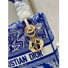 Dior Lady D-Lite Medium Bag In Fluorescent Blue Toile de Jouy Reverse Embroidery