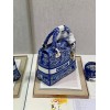 Dior Lady D-Lite Medium Bag In Fluorescent Blue Toile de Jouy Reverse Embroidery