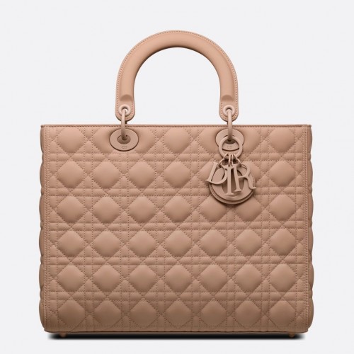 Dior Lady Dior Large Bag In Blush Ultramatte Cannage Calfskin Dior Lady Dior Large Bag In Blush Ultramatte Cannage Calfskin