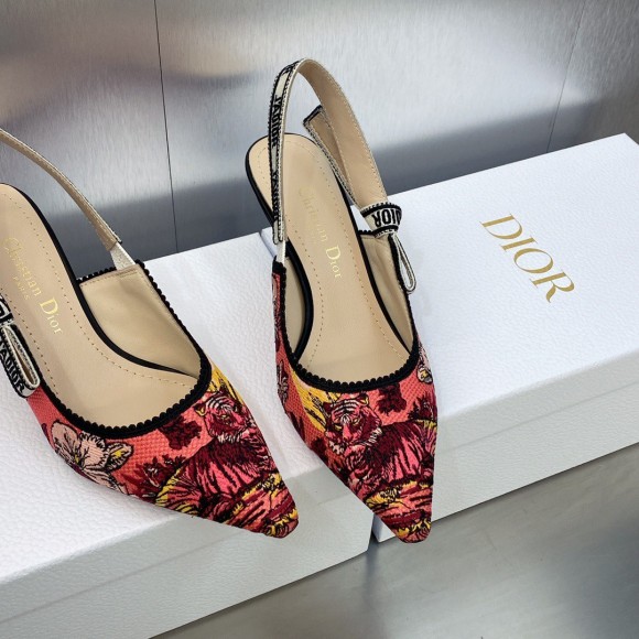 Dior J'Adior Slingback Pumps 65mm In Pink Toile de Jouy Voyage Motif Dior J'Adior Slingback Pumps 65mm In Pink Toile de Jouy Voyage Motif