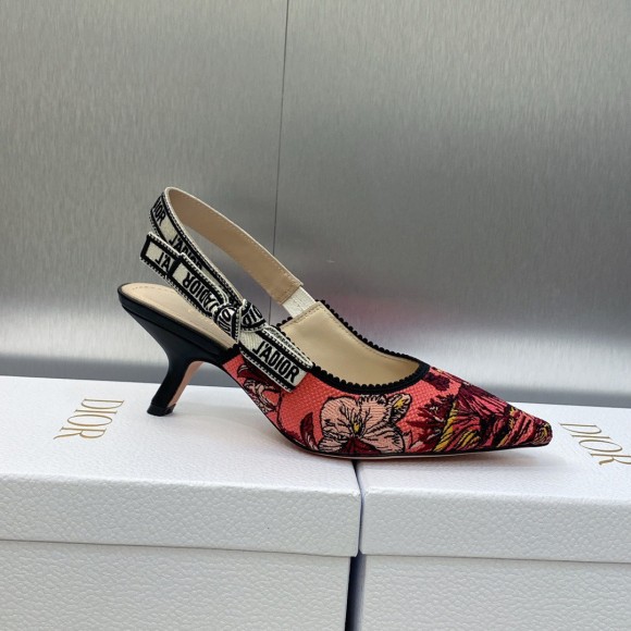 Dior J'Adior Slingback Pumps 65mm In Pink Toile de Jouy Voyage Motif Dior J'Adior Slingback Pumps 65mm In Pink Toile de Jouy Voyage Motif
