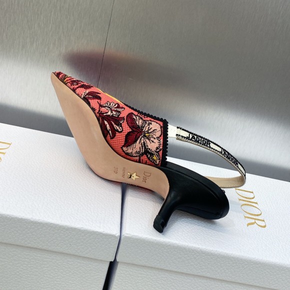 Dior J'Adior Slingback Pumps 65mm In Pink Toile de Jouy Voyage Motif Dior J'Adior Slingback Pumps 65mm In Pink Toile de Jouy Voyage Motif