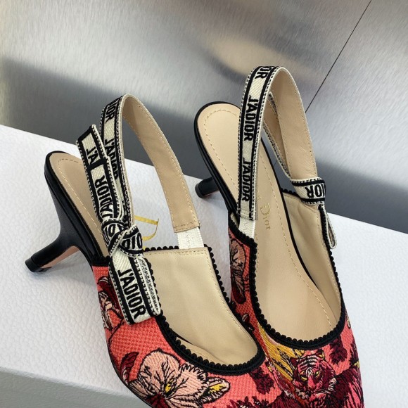 Dior J'Adior Slingback Pumps 65mm In Pink Toile de Jouy Voyage Motif Dior J'Adior Slingback Pumps 65mm In Pink Toile de Jouy Voyage Motif
