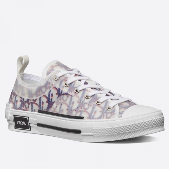 Dior Men's B23 Low-top Sneakers In Red and Blue Oblique Canvas Dior Men's B23 Low-top Sneakers In Red and Blue Oblique Canvas