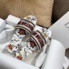 Dior Dway Slides In Rosa Mutabilis Embroidered Cotton