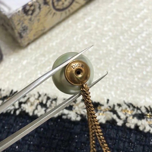 Dior Tribales CD Earrings In Antique Gold-Finish Metal and Pearls Dior Tribales CD Earrings In Antique Gold-Finish Metal and Pearls