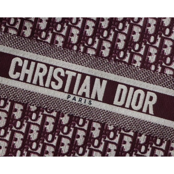 Dior Medium Book Tote Bag In Bordeaux Dior Oblique Embroidery Dior Medium Book Tote Bag In Bordeaux Dior Oblique Embroidery