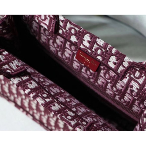 Dior Medium Book Tote Bag In Bordeaux Dior Oblique Embroidery Dior Medium Book Tote Bag In Bordeaux Dior Oblique Embroidery