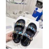 Dior DiorAct Sandals In Blue Multicolor Mizza Printed Silk