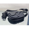 Dior Men's Saddle Pouch in Black Dior Oblique Jacquard