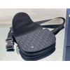 Dior Men's Saddle Pouch in Black Dior Oblique Jacquard