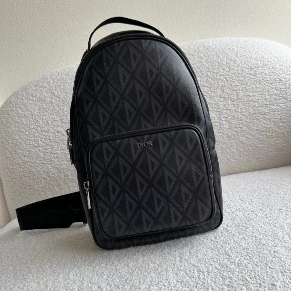 Dior Mini Rider Sling Bag In Black CD Diamond Canvas Dior Mini Rider Sling Bag In Black CD Diamond Canvas